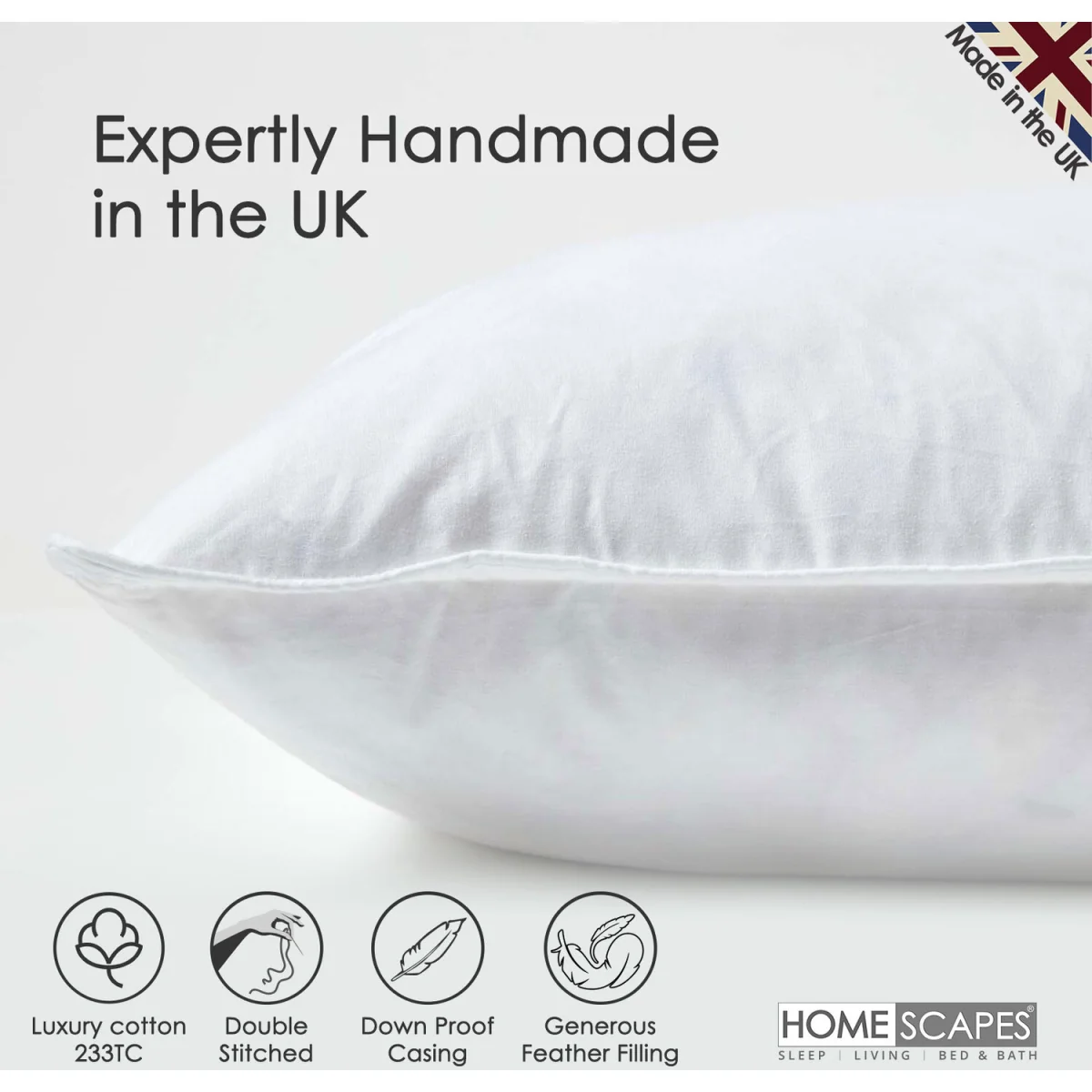 Duck Feather Cushion Pad Insert - White / 60cm – image 2