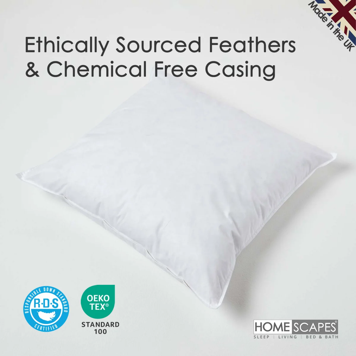 Duck Feather Cushion Pad Insert - White / 60cm – image 3