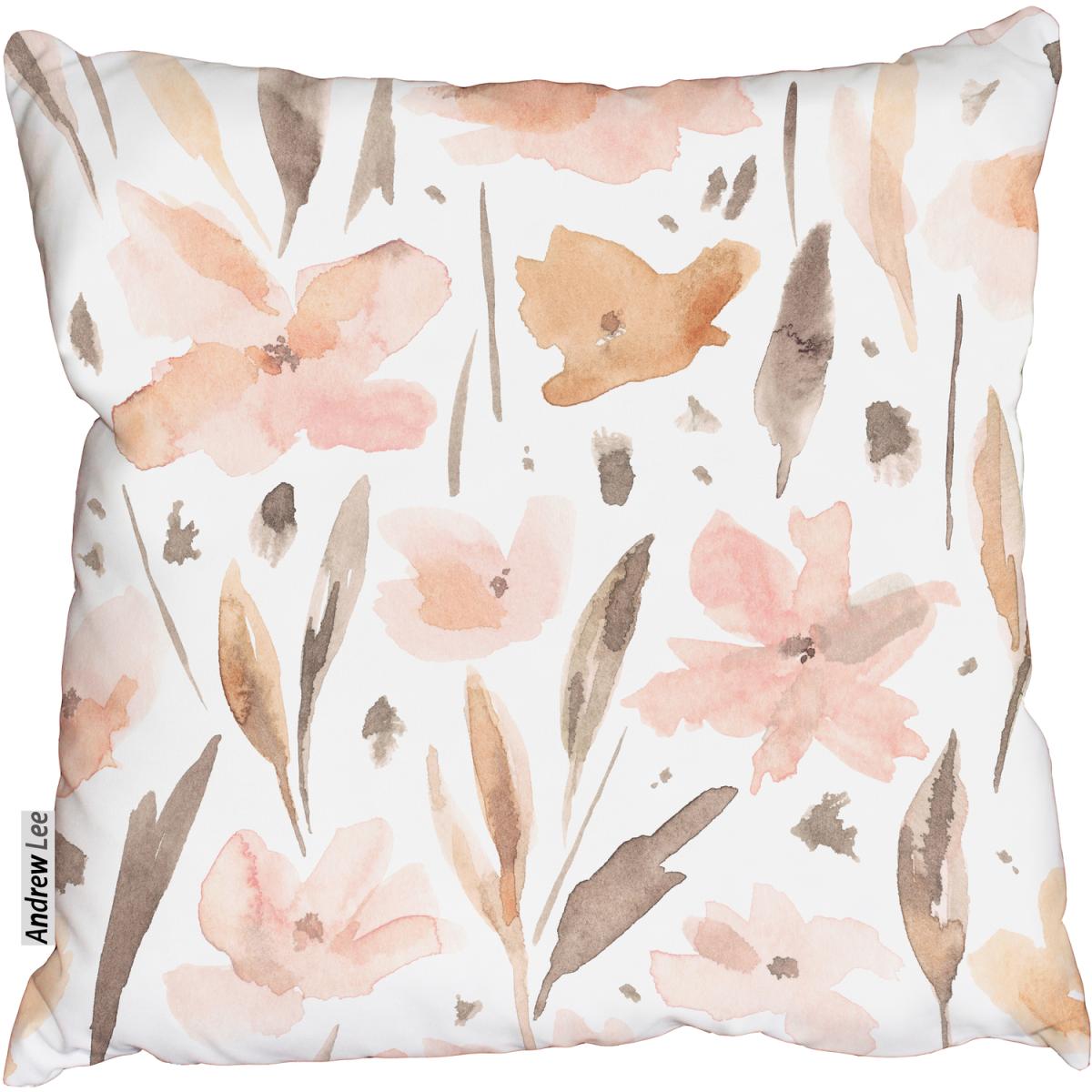 Elegant abstract floral  trendy flower Outdoor Cushion - Pink / 60cm – image 2