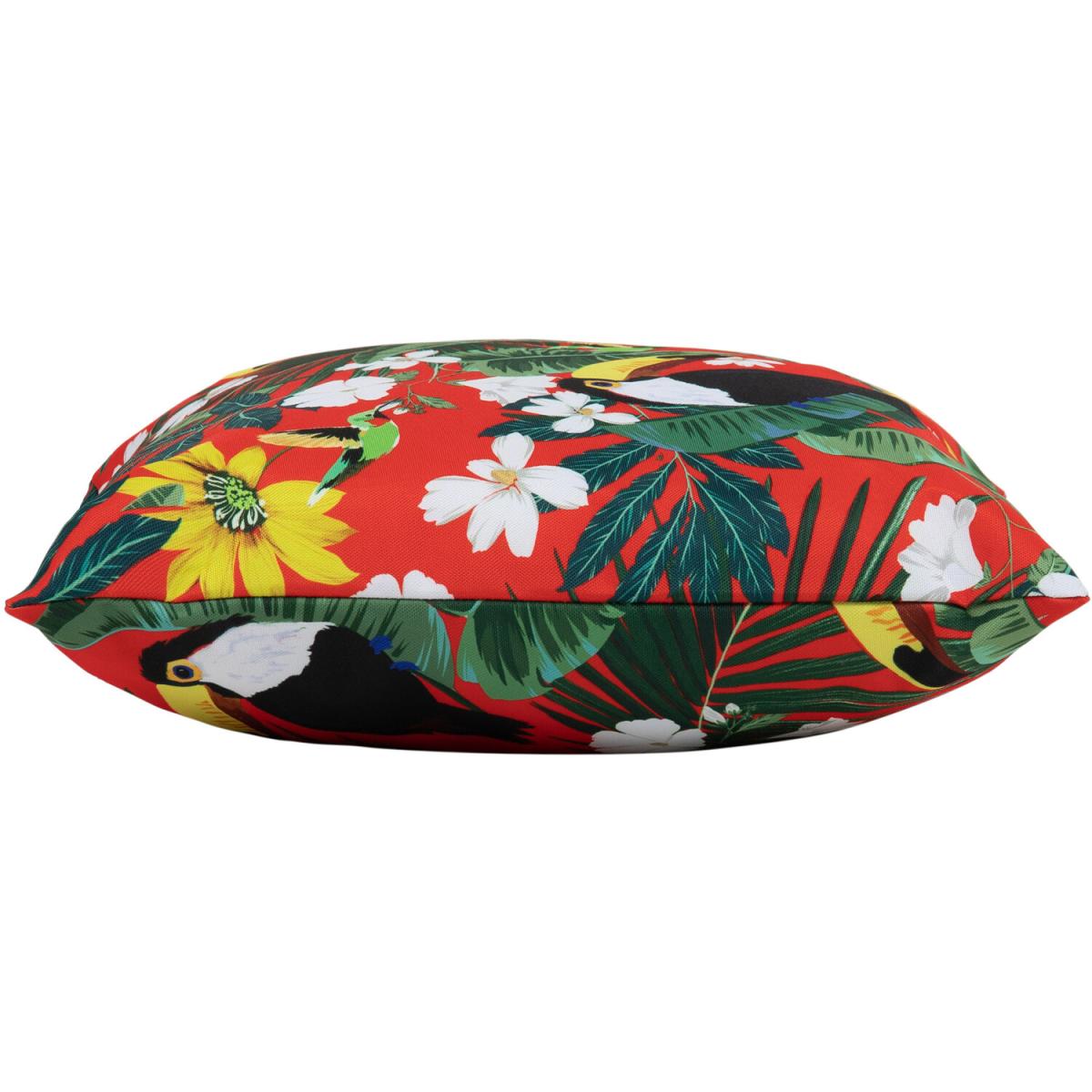 Toucan Print Outdoor Cushion - Red – image 3