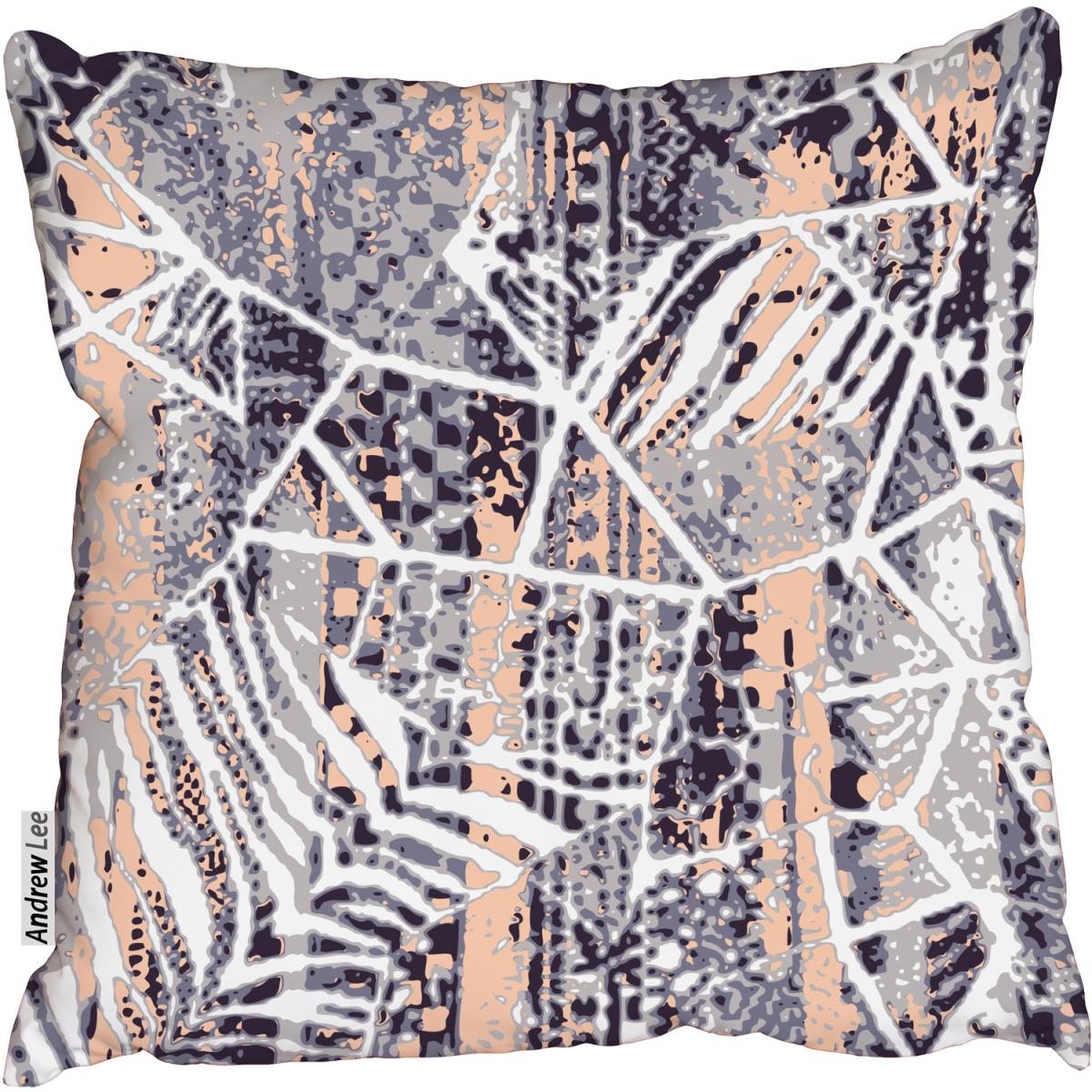 Grey and pink Zebra skin print Outdoor Cushion - Pink / 60cm – image 2