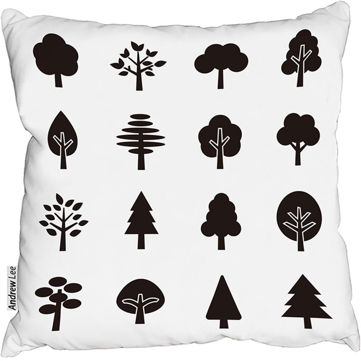 Tree Silhouette Illustrations Cushion - White / 45 – image 2