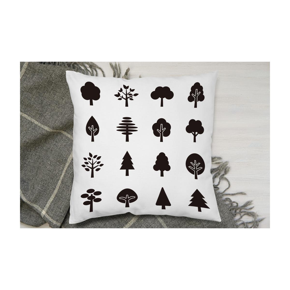 Tree Silhouette Illustrations Cushion - White / 45 – image 1