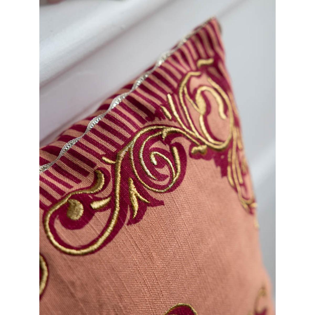 Pink & Gold Embroidered Bad Decisions Cushion – image 3