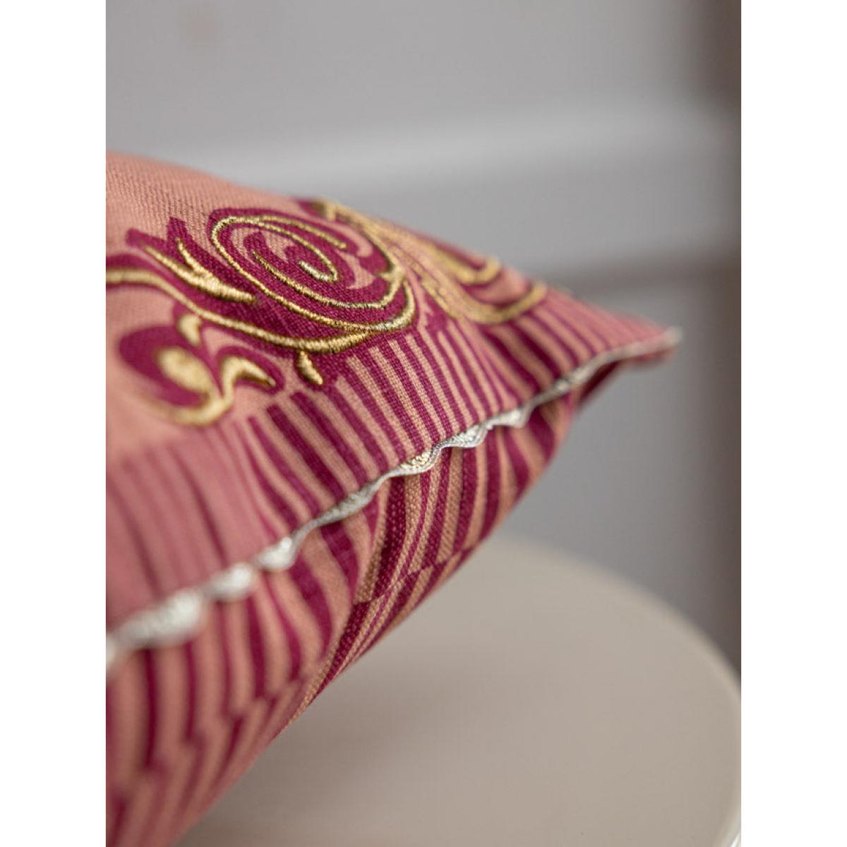 Pink & Gold Embroidered Bad Decisions Cushion – image 4