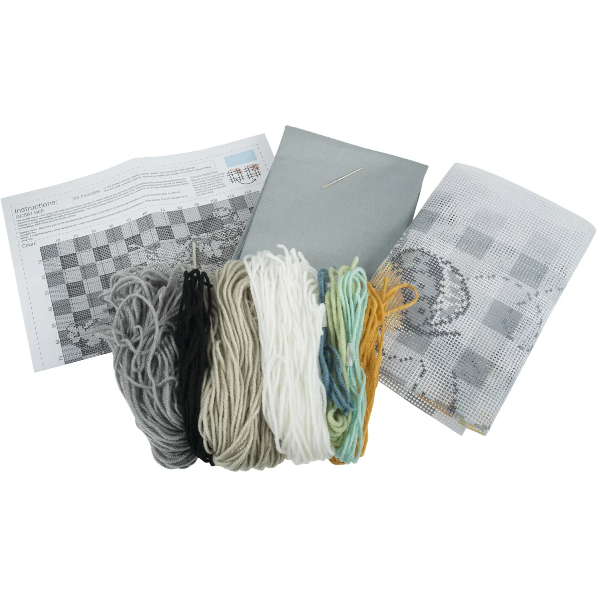 Trimits Half Stitch Cushion Kit - Bees - Gingham Bees – image 3