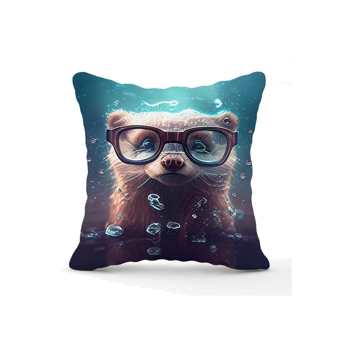 Ferret With Glasses Splashart Water Cushion - Blue – image 1