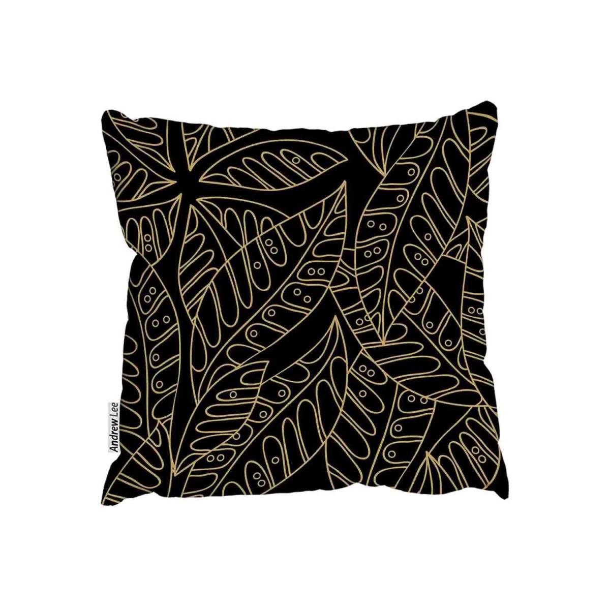Lined Flower Print Outdoor Cushion - Black / 60cm – image 2