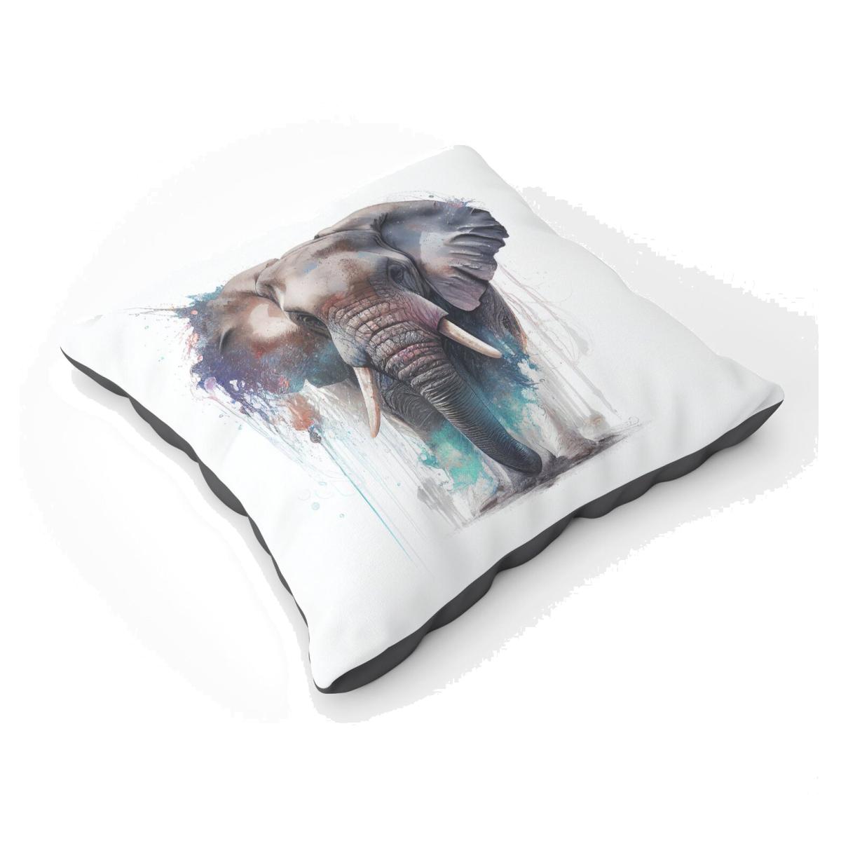 Elephant Splashart Floor Cushion - Yellow