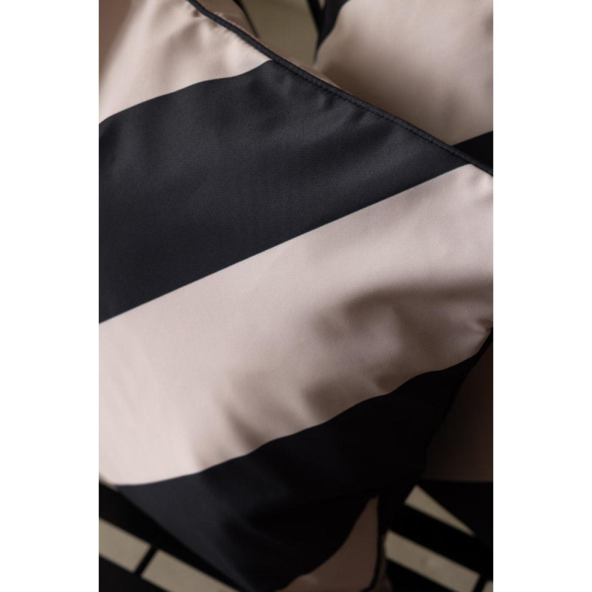 Black & Natural Stripe Outdoor Cushion – image 3