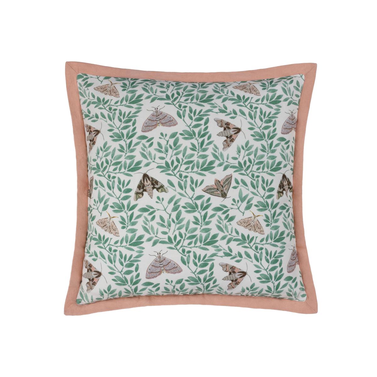 Silkmoth Floral Cushion - Pale Pink