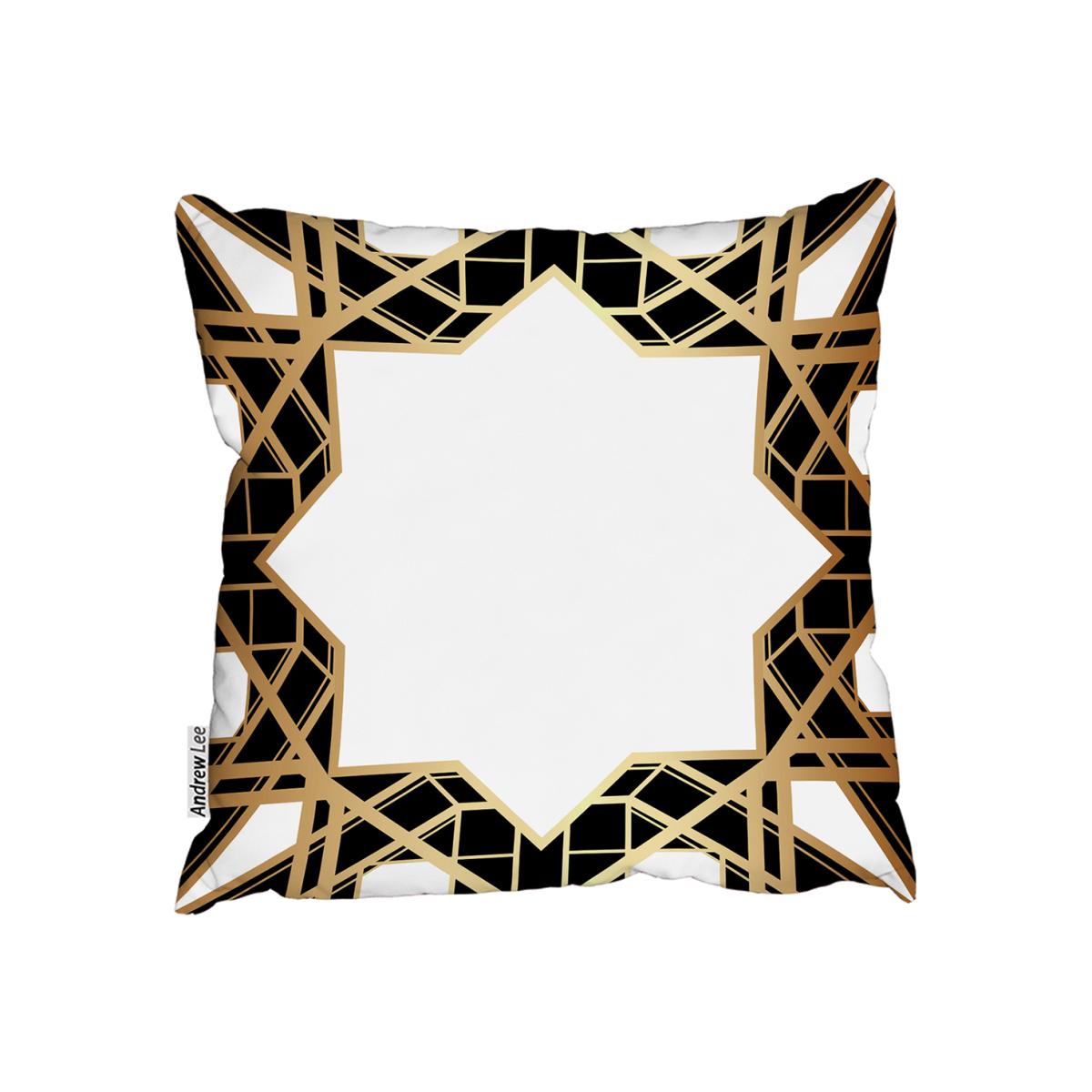 Art Deco Star Border Outdoor Cushion - Yellow / 45cm – image 1