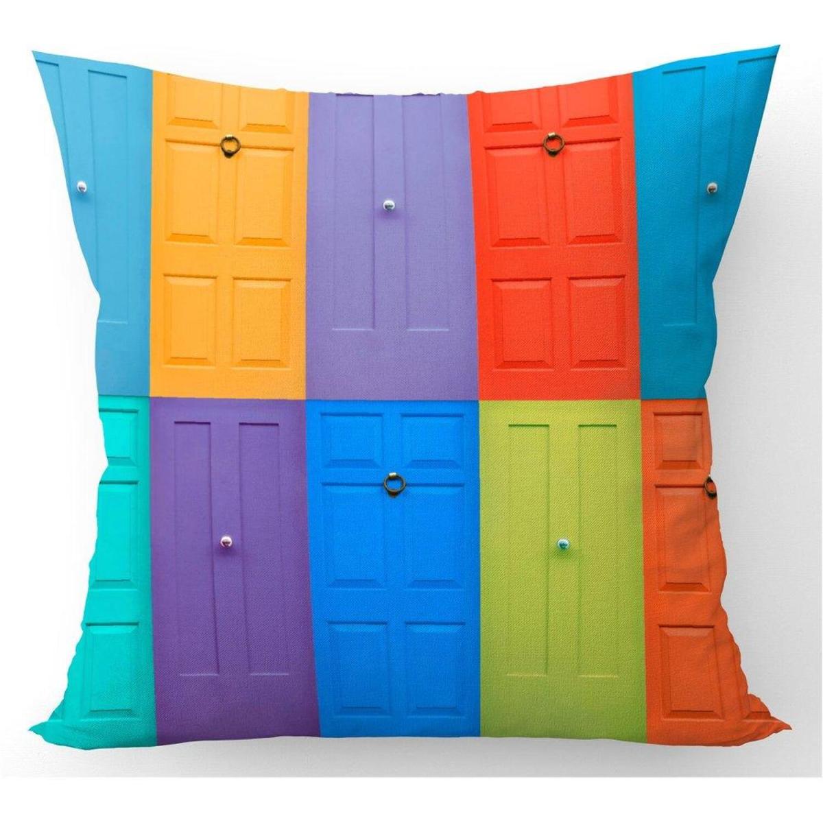 Colourful English Doors Cushion - Green / 60cm – image 2