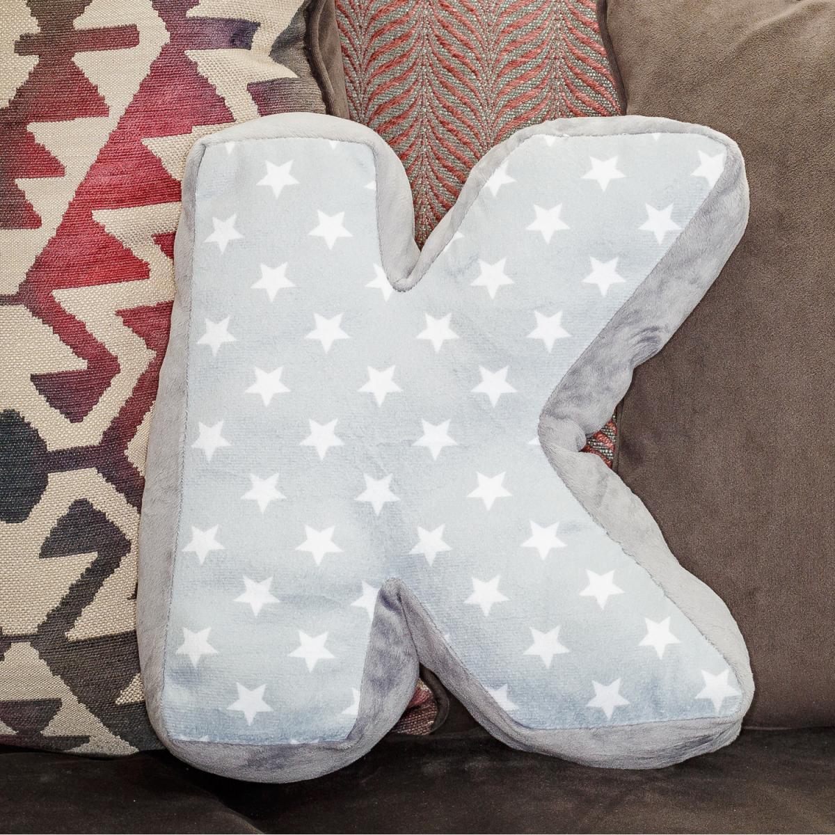 Letter Cushion K - Grey/White – image 3