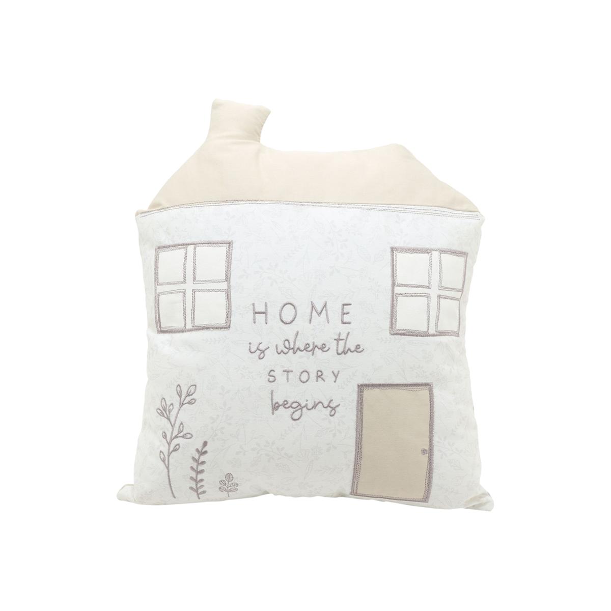 Moments House Shaped Cushion - White
