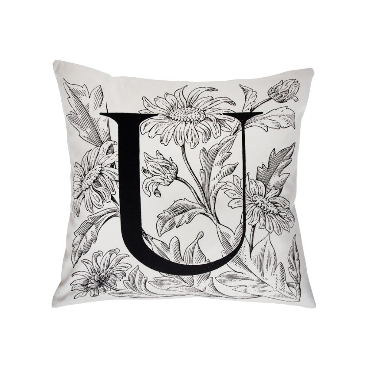 Monochrome Illustration Heart Cushion – image 1
