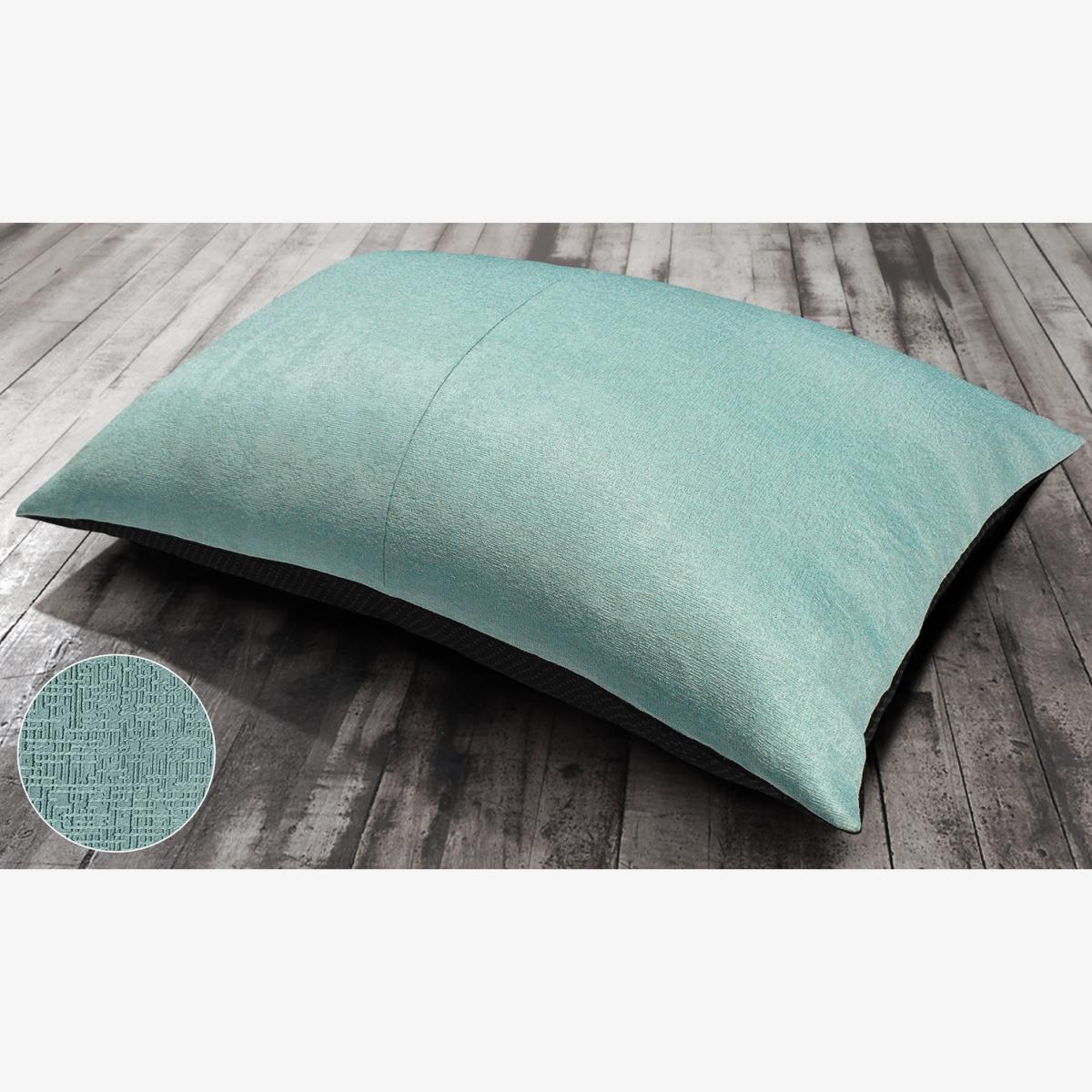 Textured Woven Lounging Cushion with Tailor Joint and Non-Slip Base - Duck Egg / 60cm