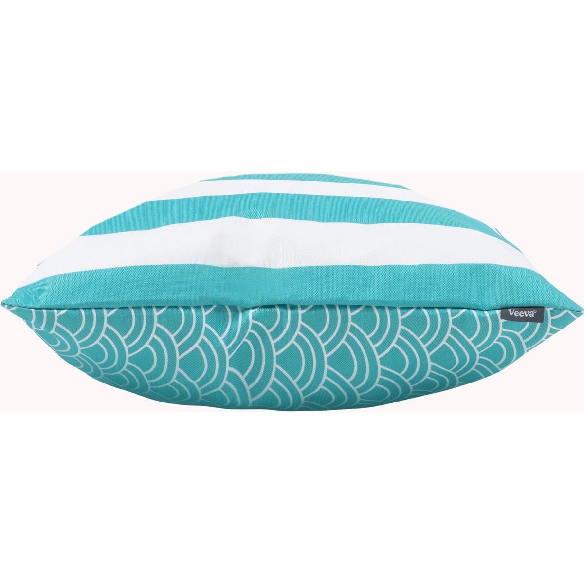 Veeva Deck Stripe Outdoor Cushion - Reversible Print - Peppermint – image 3