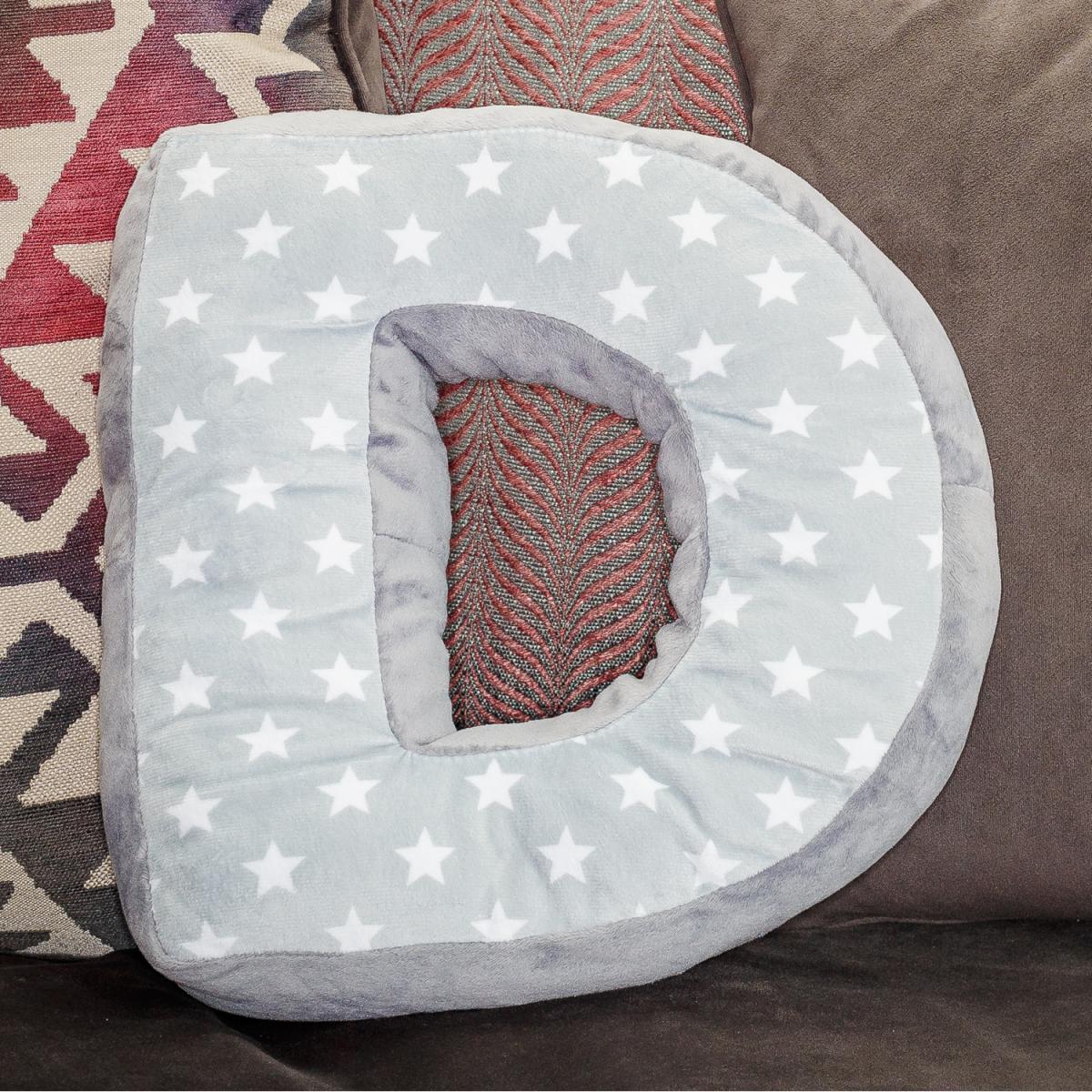 Letter Cushion D - Grey/White – image 2