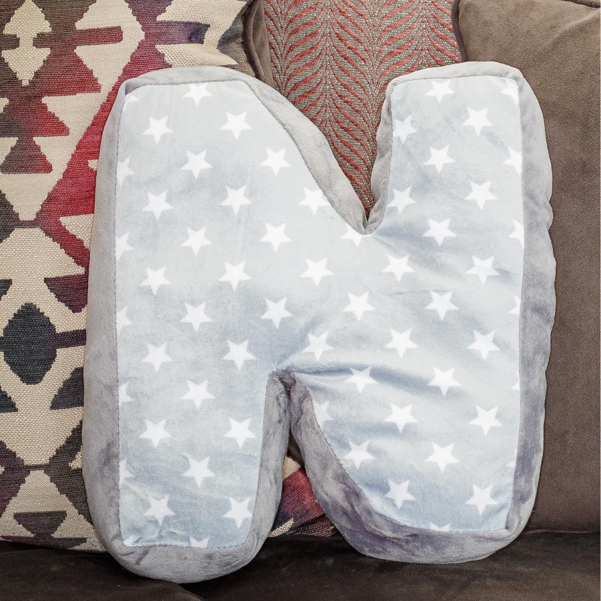 Letter Cushion N - Grey/White – image 2