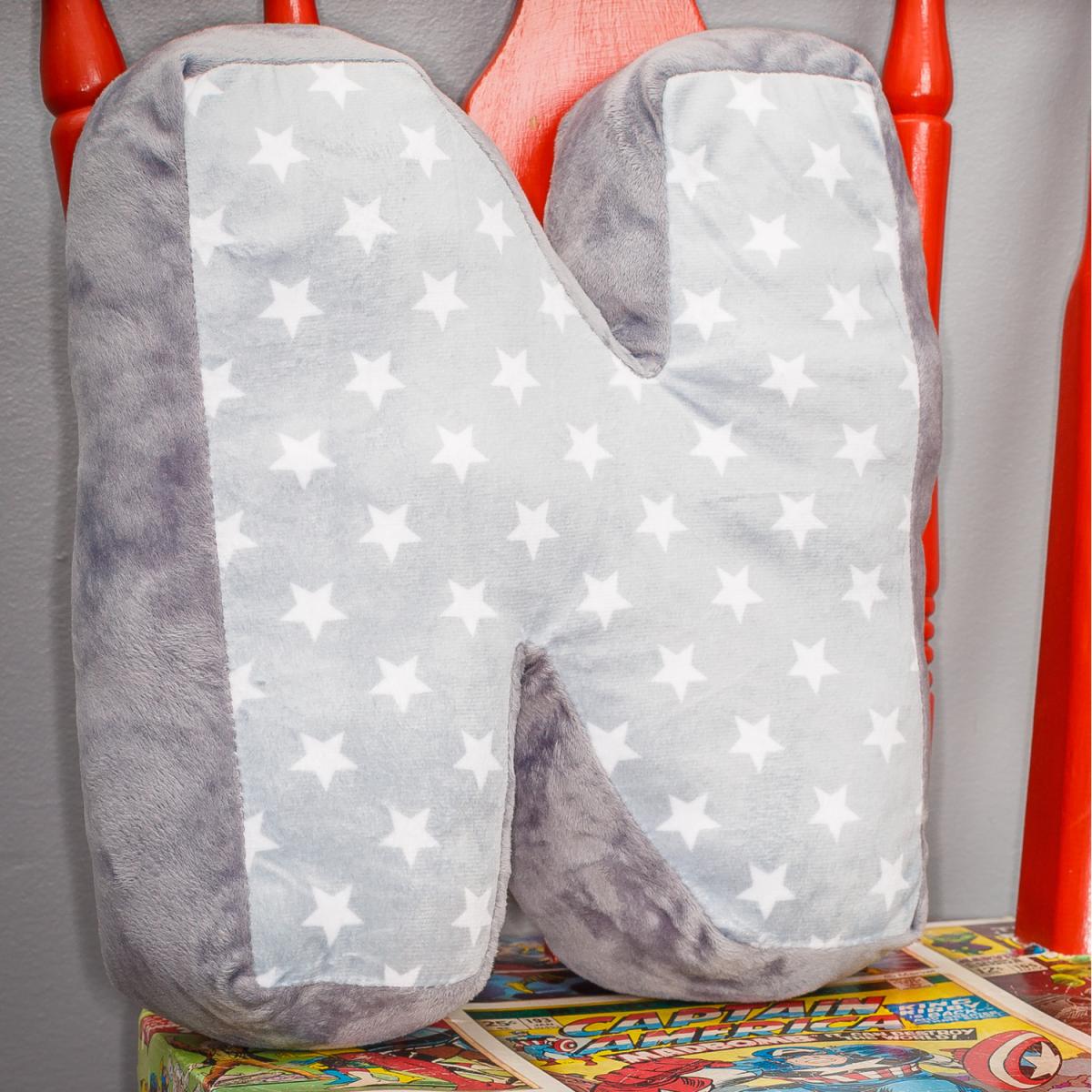 Letter Cushion N - Grey/White – image 3