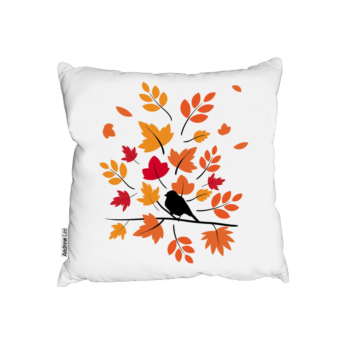Autumn Bird On Branch Outdoor Cushion - Orange / 60cm – image 2