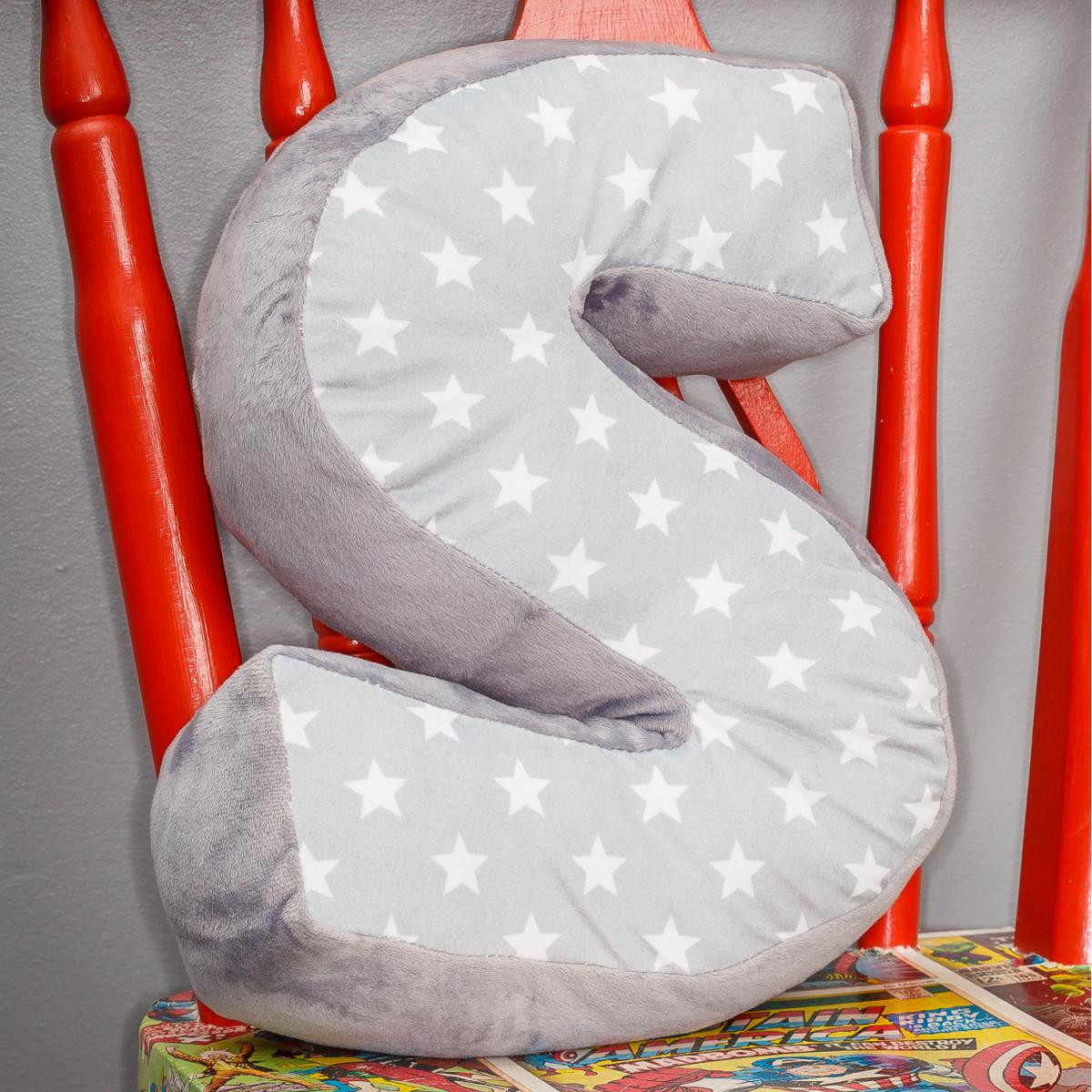 Letter Cushion S - Grey/White – image 2