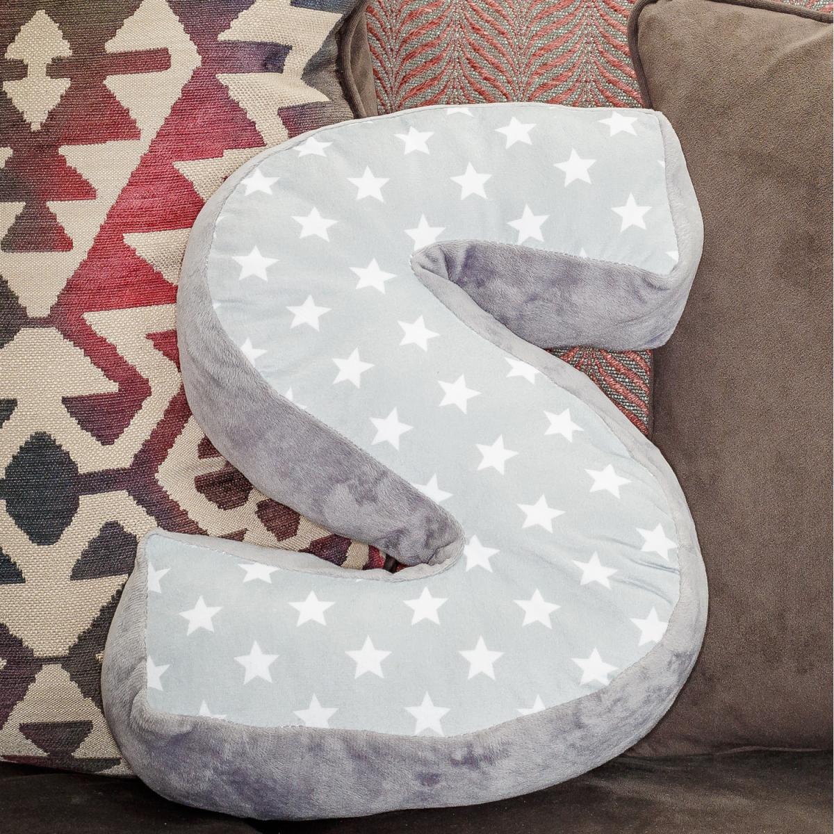 Letter Cushion S - Grey/White – image 3