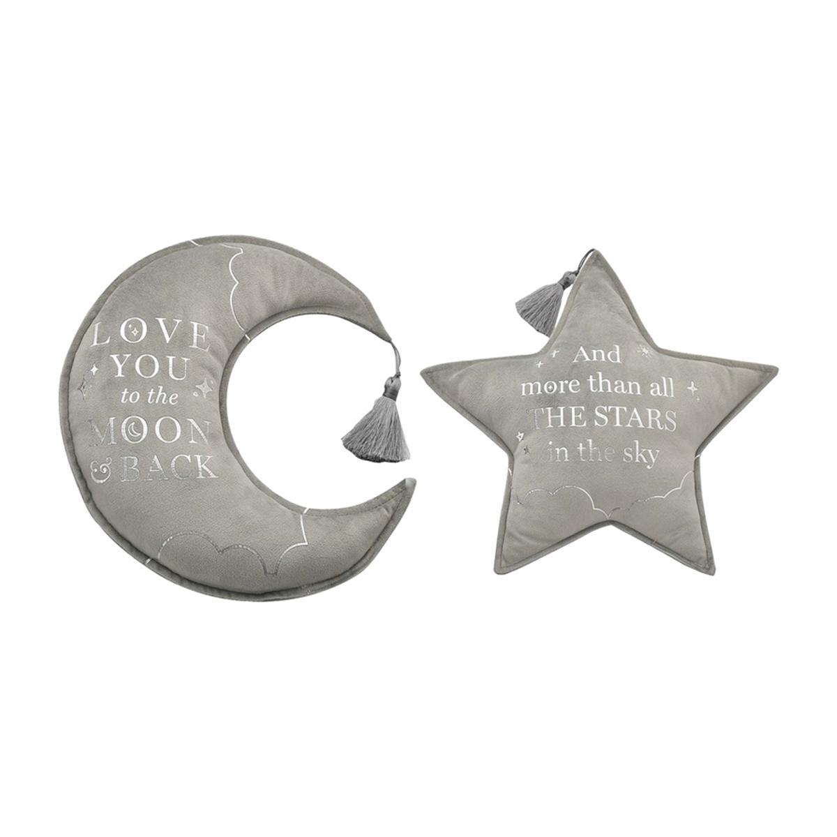 Bambino Moon and Star Cushion Set - Grey