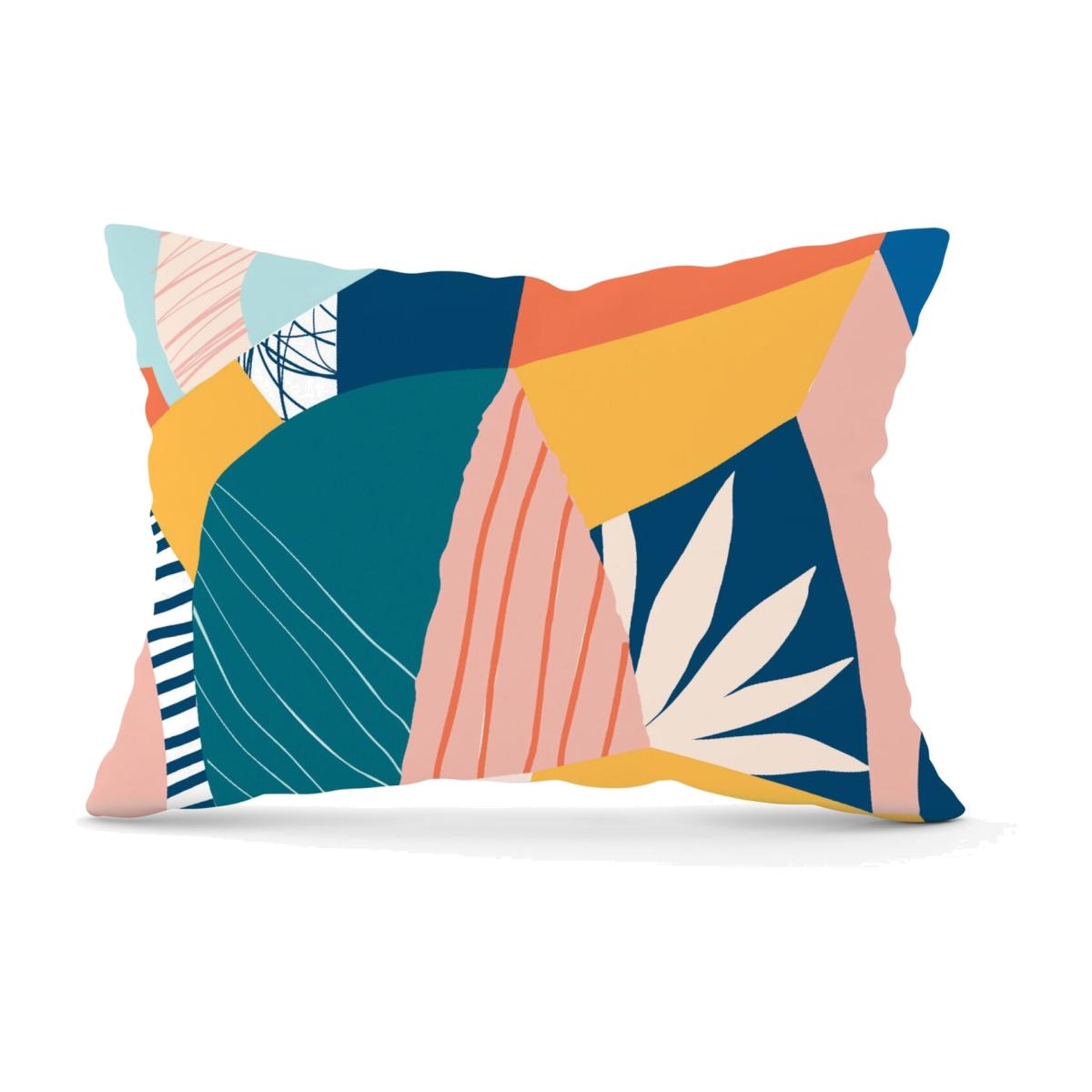 Modern Floral Pattern Cushion - Blue / 28cm