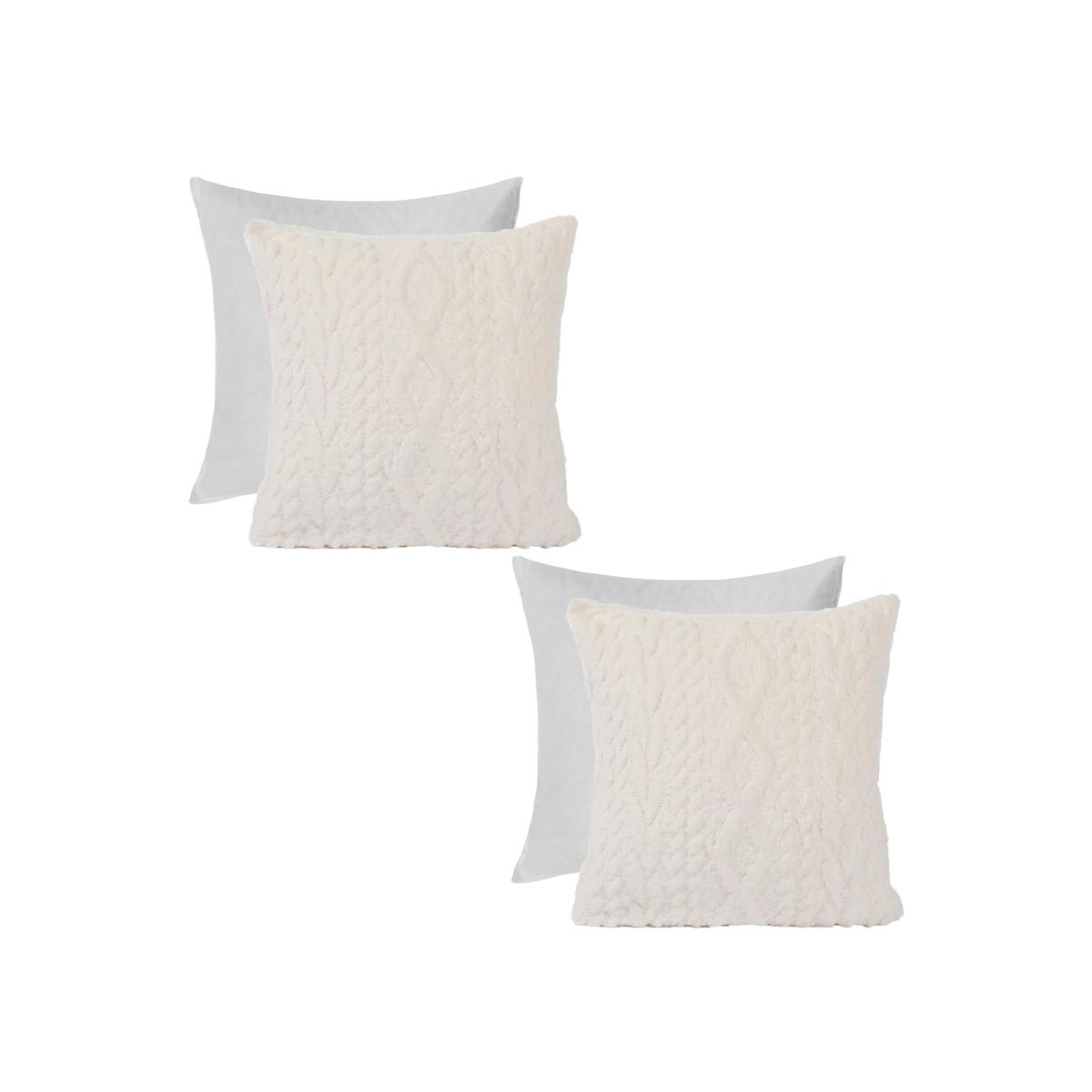 Pack Of Cable Knit Filled Cushions - Cream / 2