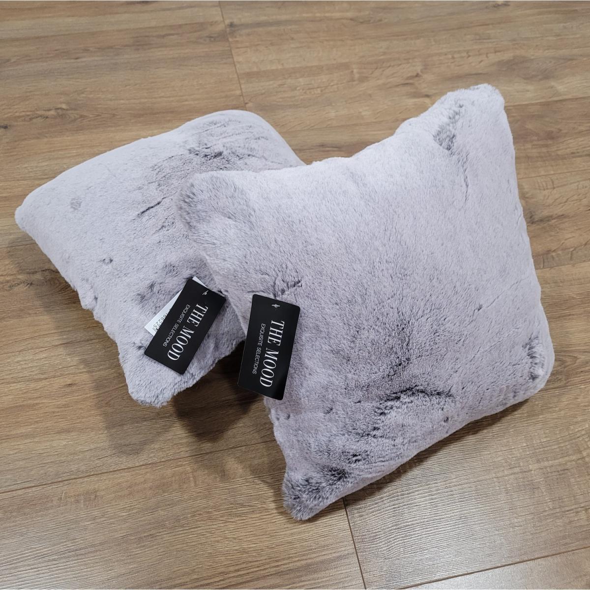 Faux Rabbit Cushion - Coal