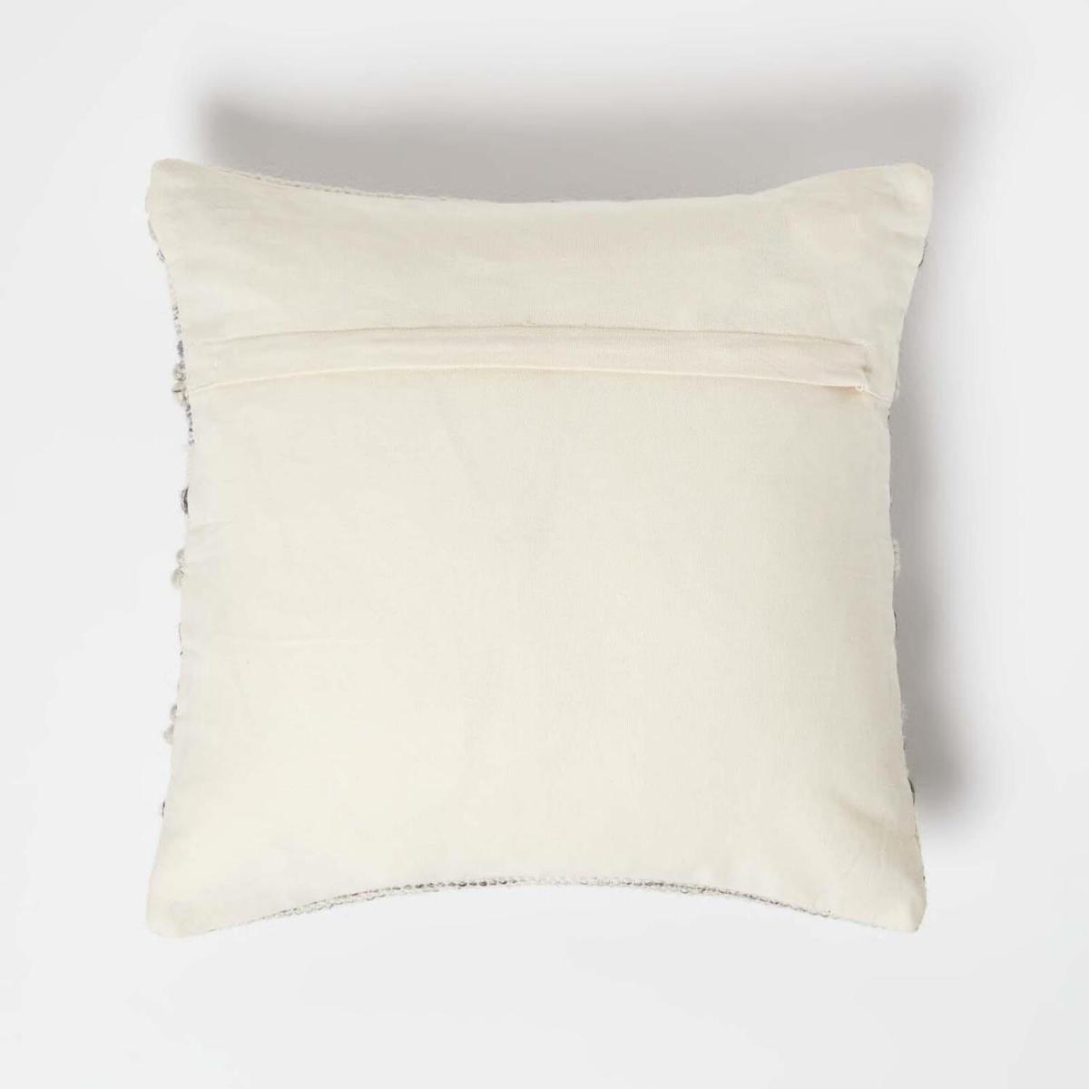 Homescapes Fyn Handwoven Braided Beige Grey Kilim Cushion - Cream – image 3