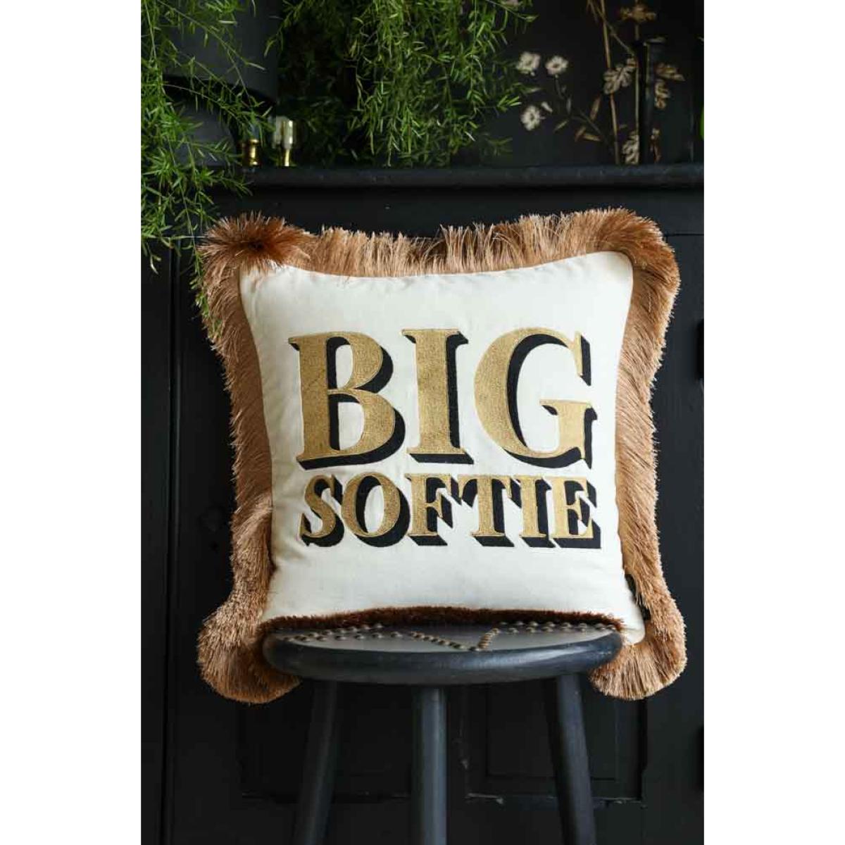 Big Softie Velvet Fringe Feather Filled Cushion – image 2