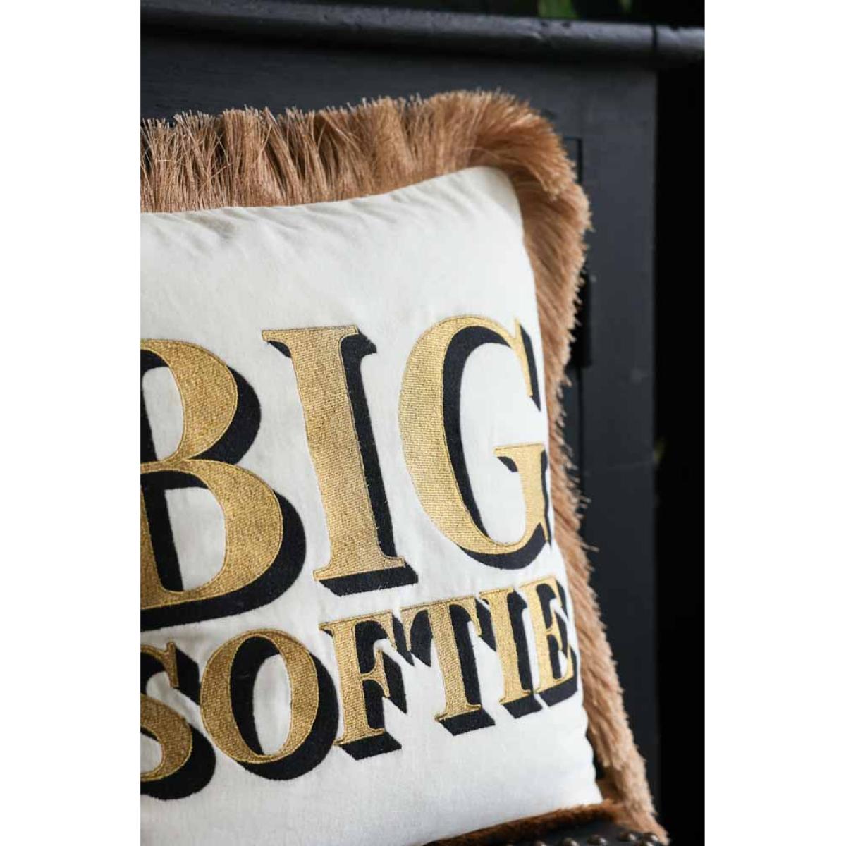 Big Softie Velvet Fringe Feather Filled Cushion – image 3