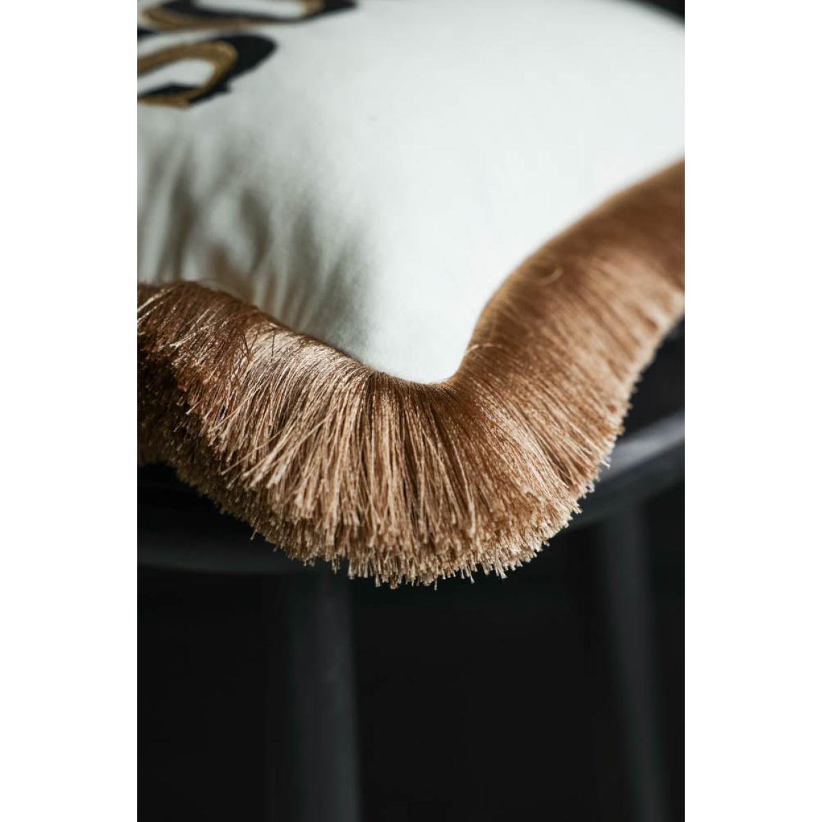 Big Softie Velvet Fringe Feather Filled Cushion – image 4