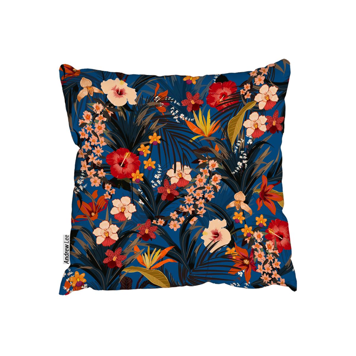 Tropical Background With Deep Jungle Plants Outdoor Cushion - Red / 45cm – image 2