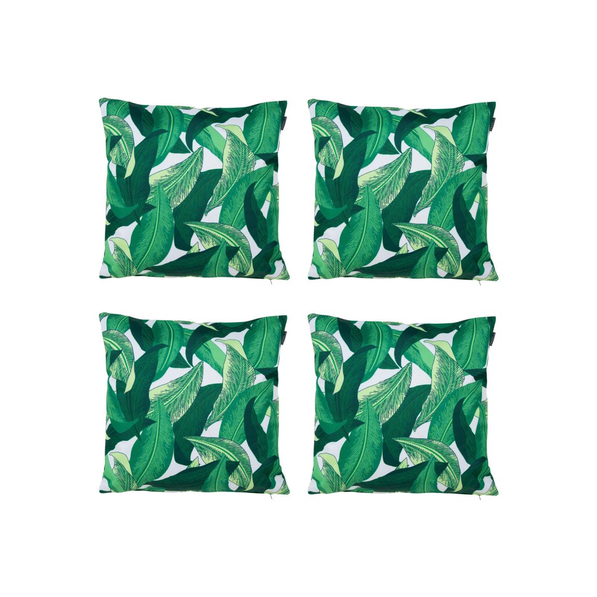 Leaf Print Outdoor Cushion (Set of 4) - Green – image 1