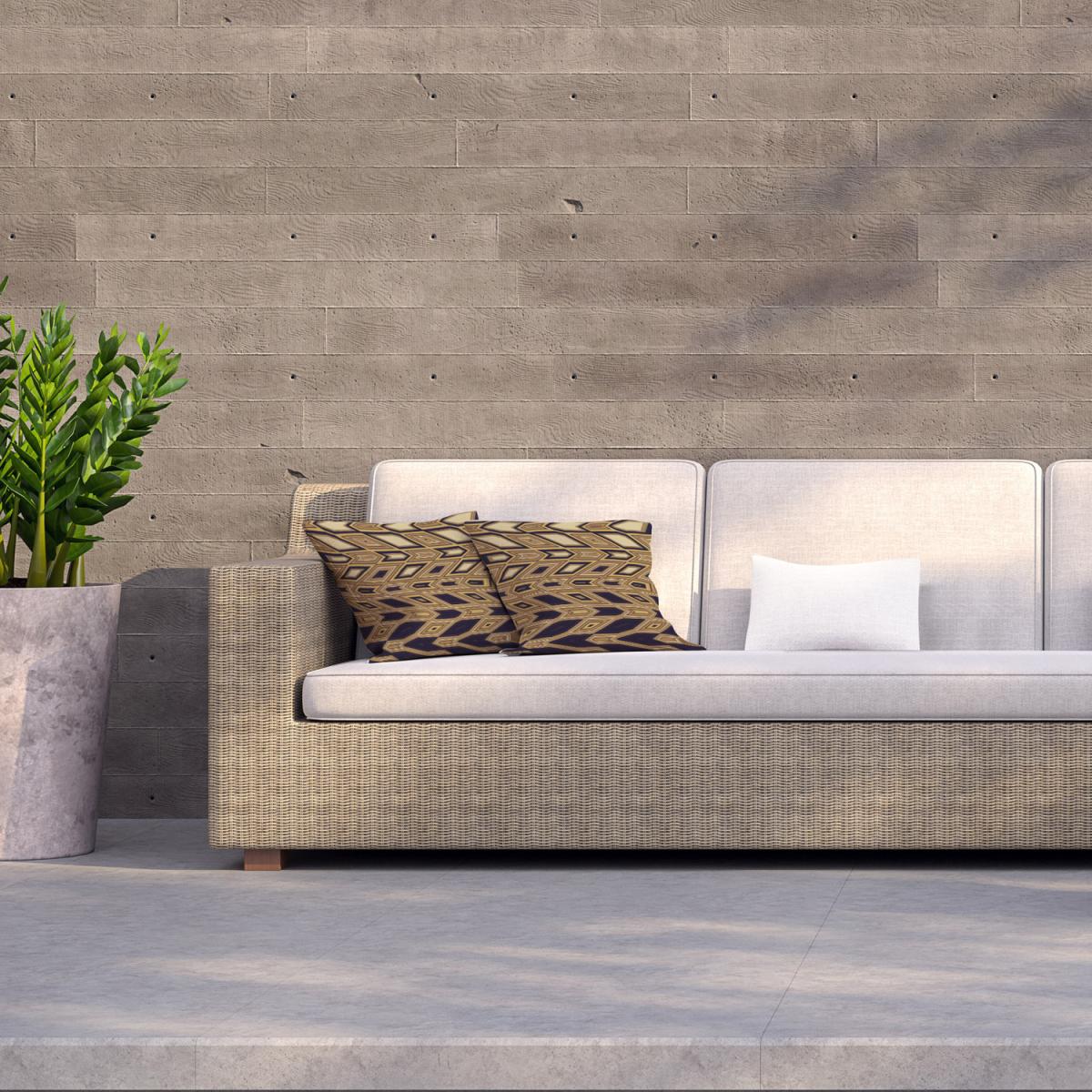 Geometric Tiles Outdoor Cushion - Brown / 45cm – image 1