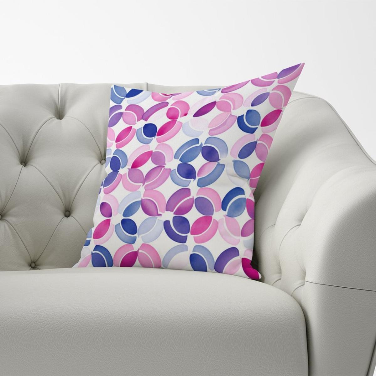 Interlocking Pink Blue Shape Cushion - Pink / 45cm – image 2