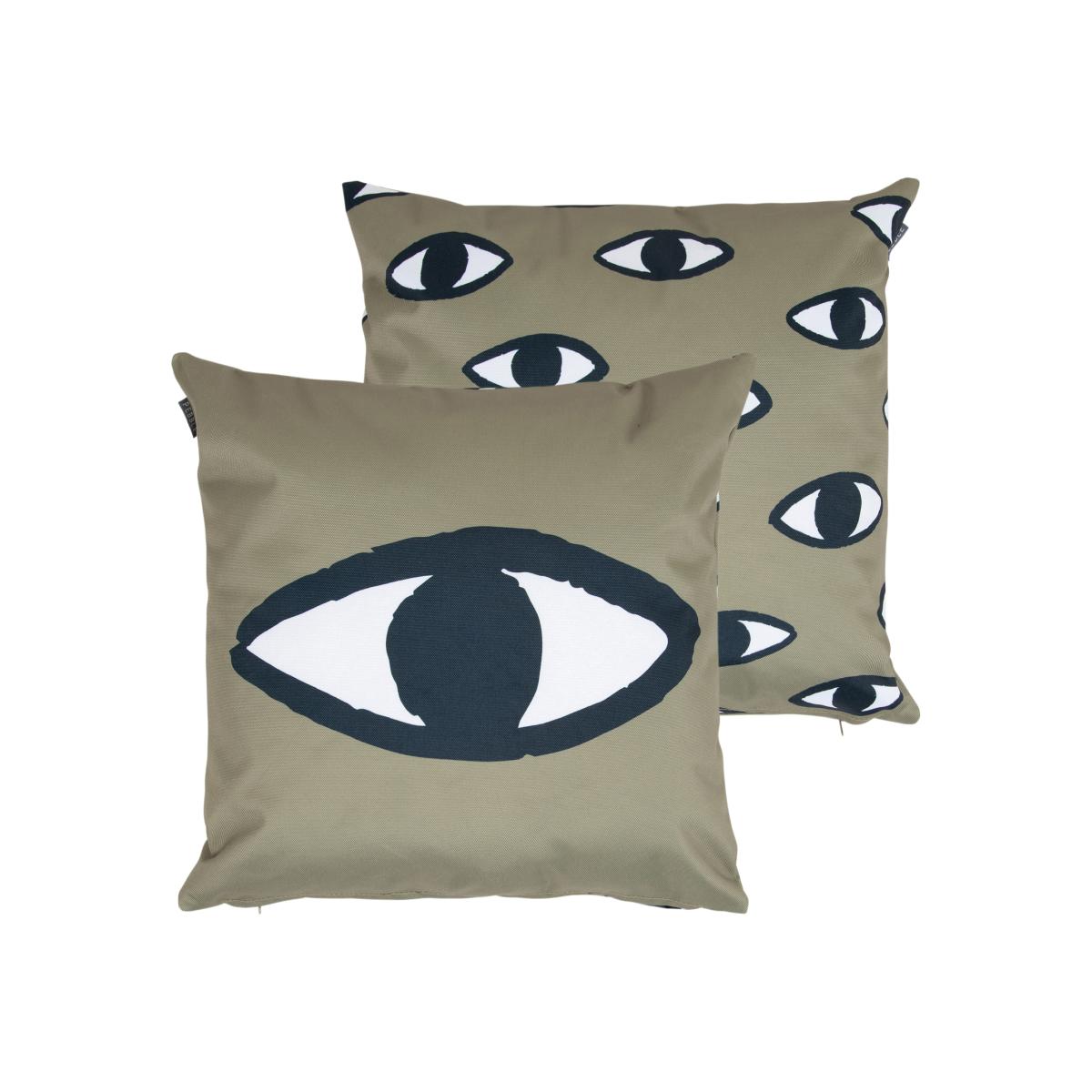 Eye Print Outdoor Cushion (Set of 2) - Green – image 1