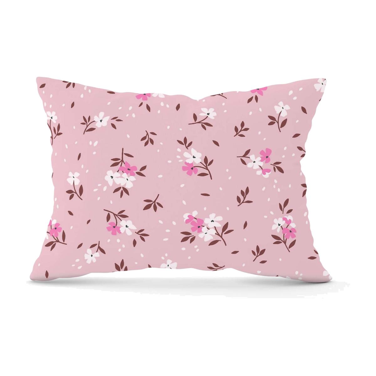 Pretty Pink Flower Pattern Cushion - Pink / 28cm