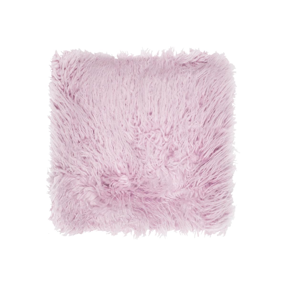 Mongolian Faux Fur Cushion - Pink – image 1