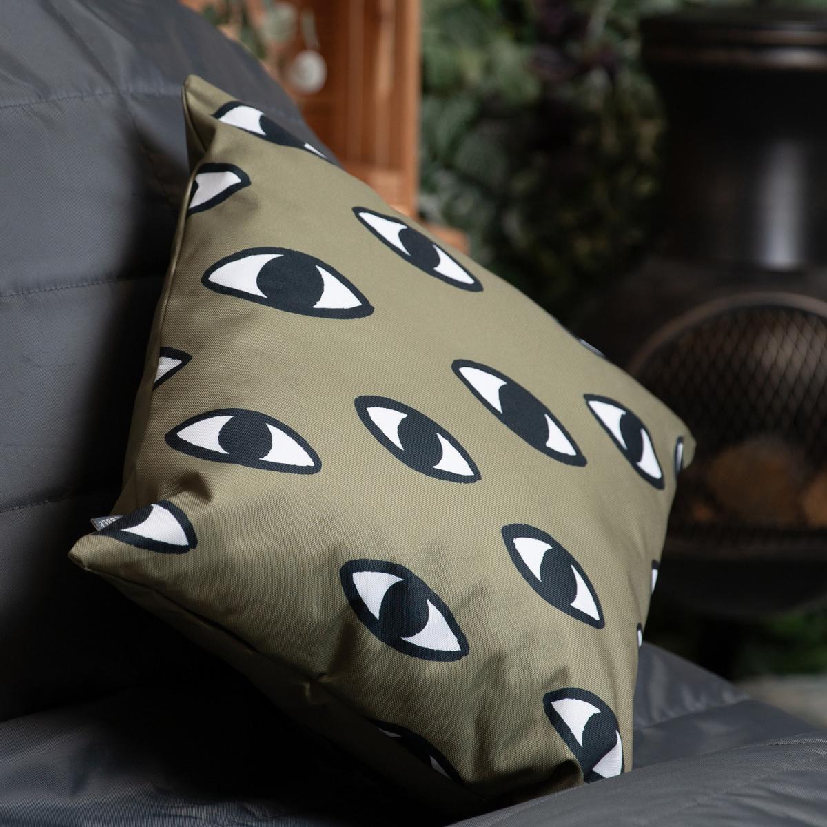 Eye Print Outdoor Cushion - Green – image 5