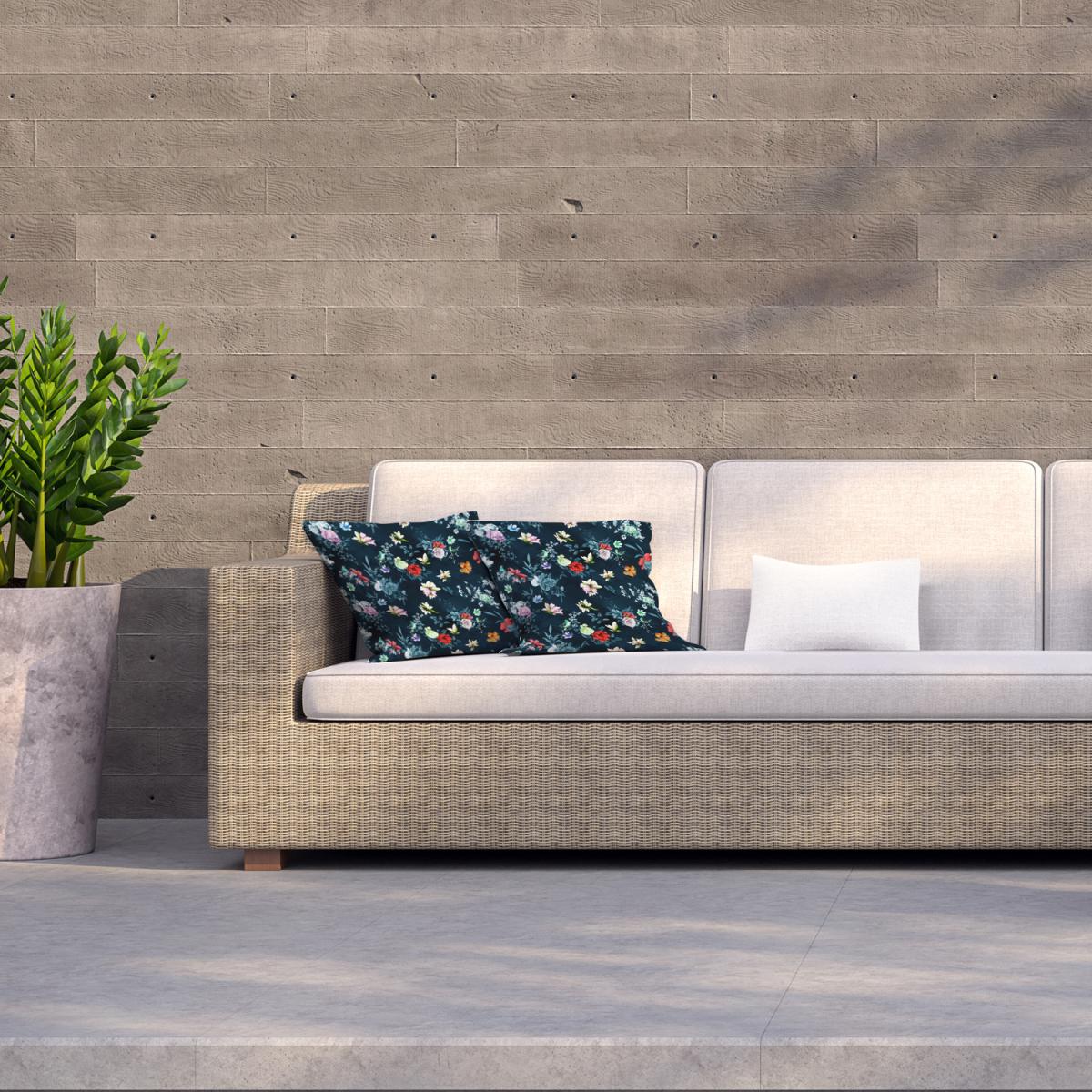 Roses Other Bright Flowers Outdoor Cushion - Blue / 60cm – image 1