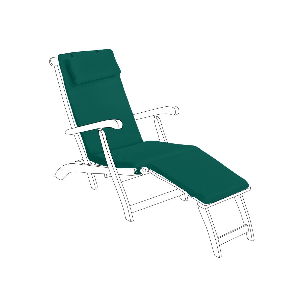 Garden Water-Resistant Steamer Cushions With Headrest - Green
