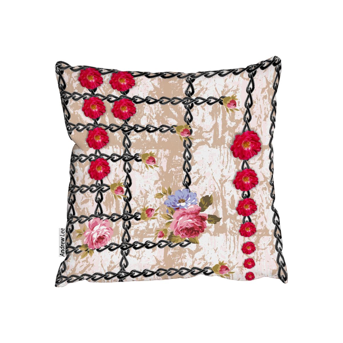 Flowers Chains Outdoor Cushion - Red / 45cm – image 1