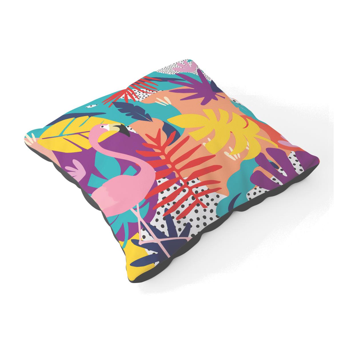 Tropical Flamingoes Floor Cushion - Pink