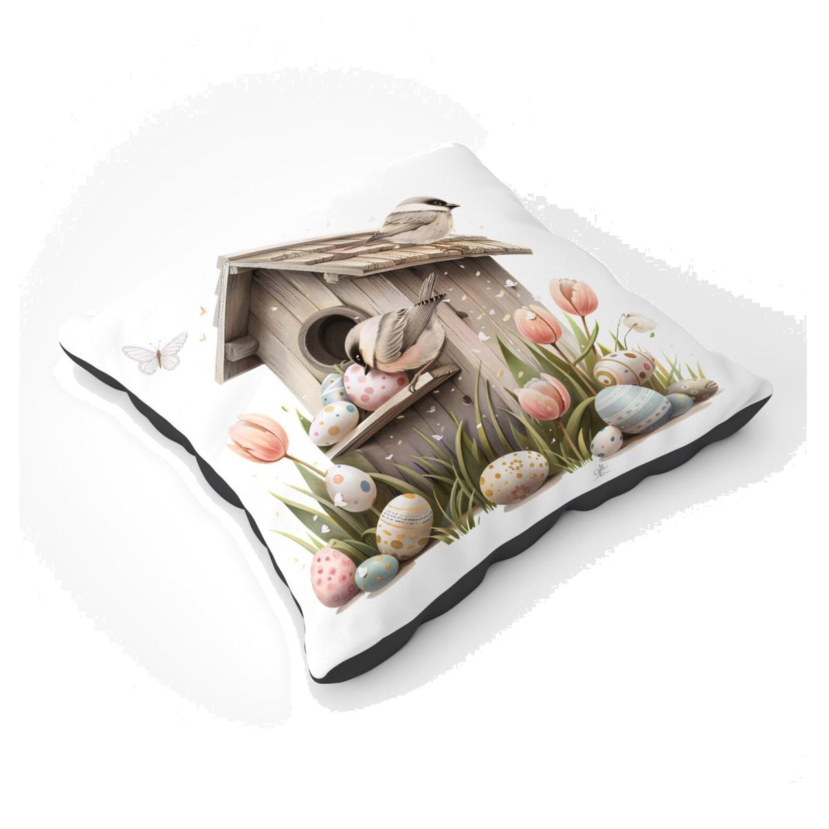 Easter Birdhouse Floor Cushion - Neutral