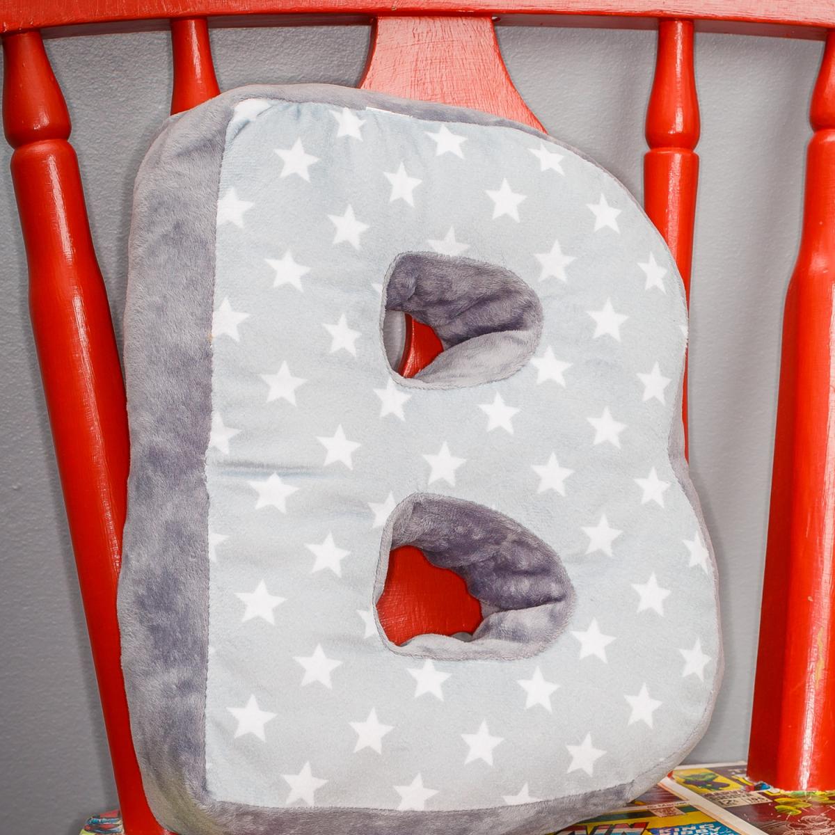 Letter Cushion B - Grey/White – image 1